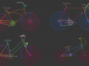 low poly bike pack Model 3D
