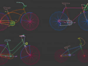 low poly bike pack 3D Model