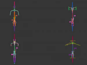 low poly bike pack 3D Model