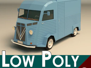 fourgon transporteur low poly 02 Modèle 3D