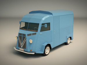 low poly transporter van 02 Modelo 3D