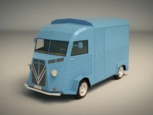 low poly transporter van 02 3D Model