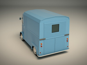 low poly transporter van 02 Modelo 3D