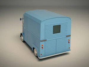 low poly transporter van 02 3D Model