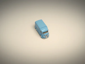 low poly transporter van 02 3D Model