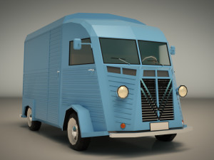 low poly transporter van 02 Modelo 3D