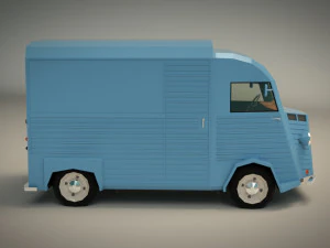 low poly transporter van 02 3D Model