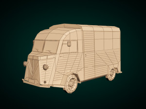 low poly transporter van 02 Modelo 3D