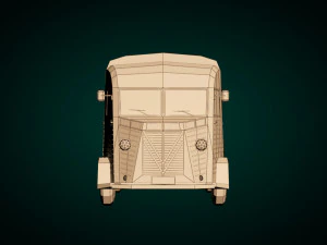 low poly transporter van 02 3D Model