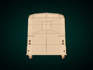 low poly transporter van 02 Modelo 3D