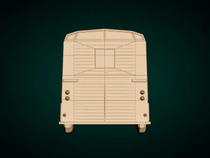 low poly transporter van 02 3D Model