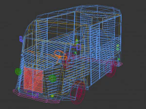 low poly transporter van 02 3D Model