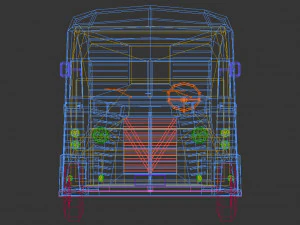 low poly transporter van 02 3D Model