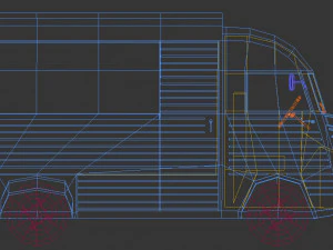 low poly transporter van 02 3D Model