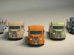 furgone pick-up low poly 02 Modello 3D