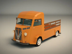 furgone pick-up low poly 02 Modello 3D