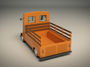 low poly pickup van 02 Model 3D