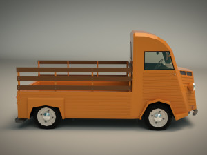 low poly pickup van 02 Model 3D