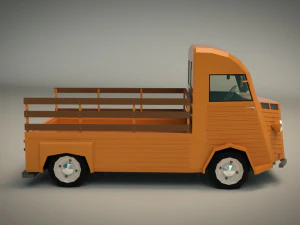 furgone pick-up low poly 02 Modello 3D