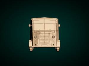 low poly pickup van 02 Model 3D