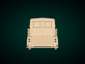 low poly pickup van 02 Model 3D