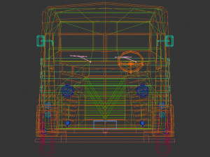 low poly pickup van 02 Model 3D