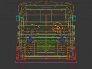 furgone pick-up low poly 02 Modello 3D