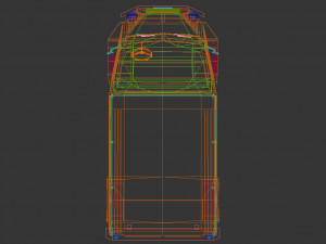 low poly pickup van 02 Model 3D