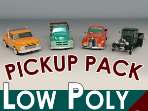 low poly pickup pack 01 3D 모델
