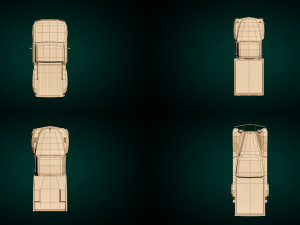 low poly pickup pack 01 Model 3D