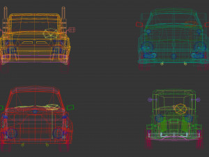low poly pickup pack 01 Model 3D