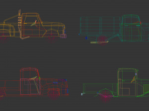 low poly pickup pack 01 Model 3D