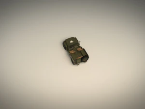 low poly military jeep 01 3D Model