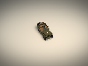low poly military jeep 01 3D 模型