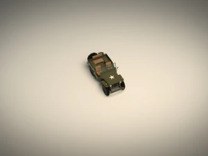 low poly military jeep 01 3D Model