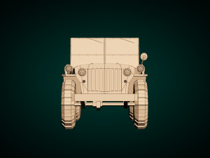 low poly military jeep 01 3D 模型