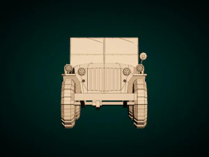 low poly military jeep 01 3D Model