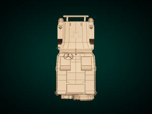 low poly military jeep 01 3D 模型
