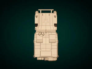 low poly military jeep 01 3D Model