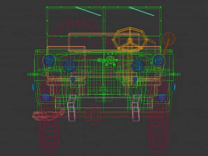 low poly military jeep 01 3D Model