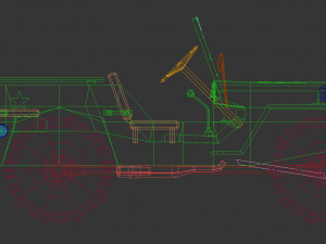low poly military jeep 01 3D 模型
