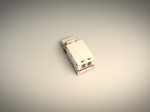 low poly ambulance 02 3D Model