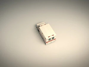 low poly ambulance 02 3D Model