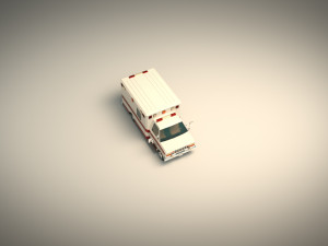 low poly ambulance 02 3D Model
