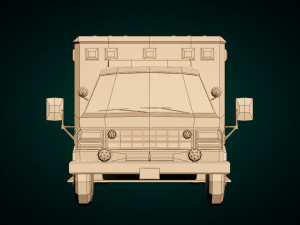 low poly ambulance 02 3D Model