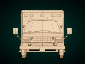 low poly ambulance 02 3D Model