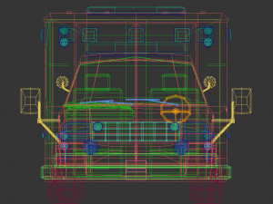 low poly ambulance 02 3D Model