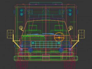 low poly ambulance 02 3D Model