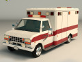 low poly ambulance 02 3D मॉडल
