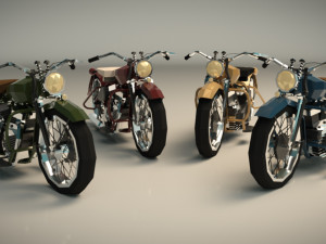 low poly motorcycle 03 3D Model